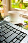 Coffee Cup And Notebook Stock Photo