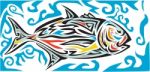 Giant Trevally Side Tribal Art Stock Photo