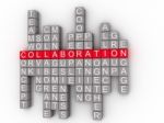 Collaboration Word Cloud Concept On A 3d Stock Photo