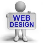 Web Design Sign Shows Creativity And Web Concepts Stock Photo