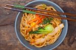 Hand Pulled Ramen Noodles Stock Photo