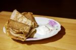 Three Pancakes With Sour Stock Photo