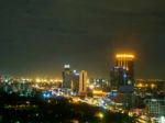 Bangkok Cityscape In Night Stock Photo