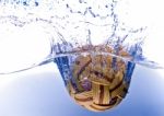 Sepak Takraw Ball In Water Stock Photo