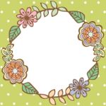 Frame Of Flowers On Blank Space Background Stock Photo