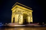 Arc De Triomph At Night Stock Photo