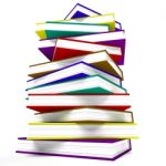 Multicolored Stacked Books Stock Photo