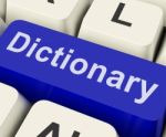 Dictionary Key Shows Online Or Web Definition Reference Stock Photo