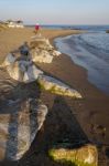 Calahonda, Andalucia/spain - May 8 : Evening Sunshine On The Bea Stock Photo