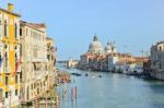 Grand Canal With Gondola Venice Stock Photo