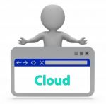 Cloud Webpage Represents Archive Browsing And Internet 3d Render Stock Photo