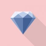 Diamond Icon Flat Style Stock Photo