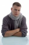 Young Man With Crossed Arms Stock Photo