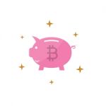 Cryptocurrency Bitcoin Piggy Bank Flat Design Icon  Illust Stock Photo