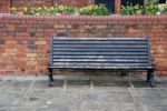 Sidewalk Bench Stock Photo