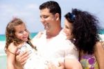 Man Holding His Daughter Stock Photo