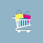 Shopping Carts Flat Icon   Illustration  Stock Photo