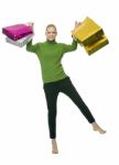 Blonde Woman With Bags Stock Photo