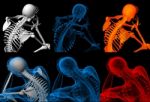 3d Render Skeleton Of A Sitting Stock Photo