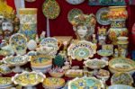 China For Sale On A Market Stall In Bergamo Stock Photo