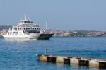 Enzo D Car Ferry Approaching Palau Sardinia Stock Photo