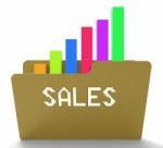 Sales File 3d Rendering With Graph Statistics Stock Photo