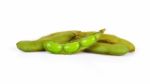 Fresh Harvested Soybean (edamame) Plant Isolated On White Backgr Stock Photo