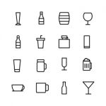 Glases And Bottles Icon Set On White Background Stock Photo