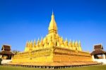 Golden Pagada In Wat Pha That Luang, Vientiane, Laos Stock Photo