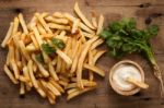 Fries French Sour Cream Herb Still Life Stock Photo