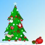 Christmas Tree Cartoon Stock Photo