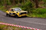 J. Deane Driving Ford Escort Stock Photo