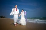 Asian Bride And Groom Stock Photo