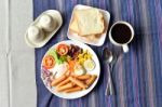 Breakfast Set  On Table Stock Photo