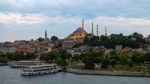 Istanbul, Turkey - May 29 : View Of Buildings And Boats Along The Bosphorus In Istanbul Turkey On May 29, 2018 Stock Photo