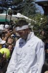 Juan Martin Del Potro Concentrated Before The Game Stock Photo