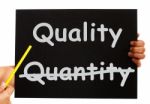 Pointing Quality On Blackboard Stock Photo