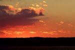 Beautiful Rural Landscape On The Sunset Stock Photo