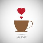 A Cup Of Love With Heart  Illustration Stock Photo