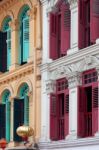 Singapore - February 3 : Shuttered Building In Singapore On Febr Stock Photo