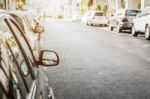 Cars On The Road In The Old Town, Phuket, Thailand Stock Photo