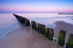 Breakwater Sunset Stock Photo