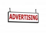 Advertising Signboard On White Background Stock Photo