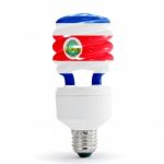 Flag Of Costa Rica On Bulb Stock Photo