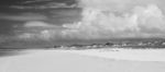 Pristine Beachfront At North Point, Moreton Island. Black And White Stock Photo