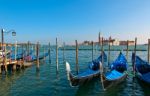 Venice Italy Pittoresque View Of Gondolas Stock Photo