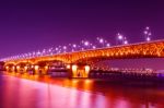 Seongsu Bridge At Night In Seoul,korea Stock Photo