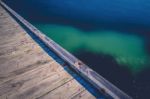 Freycinet Pier By Coles Bay In Tasmania Stock Photo