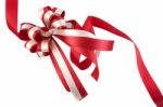 Shiny Red Ribbon Bow Stock Photo