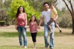 Family In The Park Stock Photo